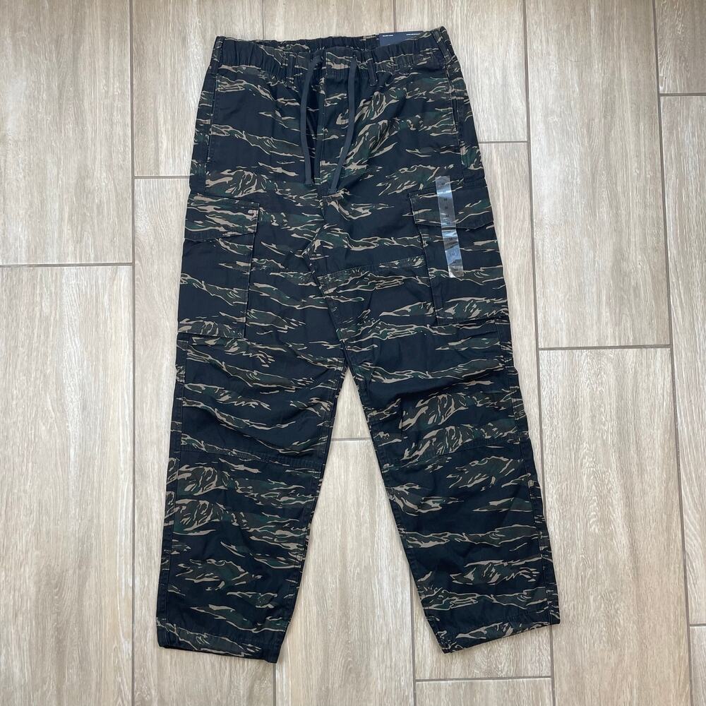 American Eagle Relaxed Cargo Pants Mens M Camo Tiger Stripe Drawstring NWT
